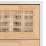 vidaXL Dressoir 40x30x90 cm massief grenenhout en rattan wit
