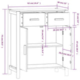 vidaXL Dressoir 62x38x75 cm bewerkt hout wit