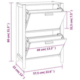 vidaXL Schoenenkast 57,5x33x80 cm bewerkt hout wit