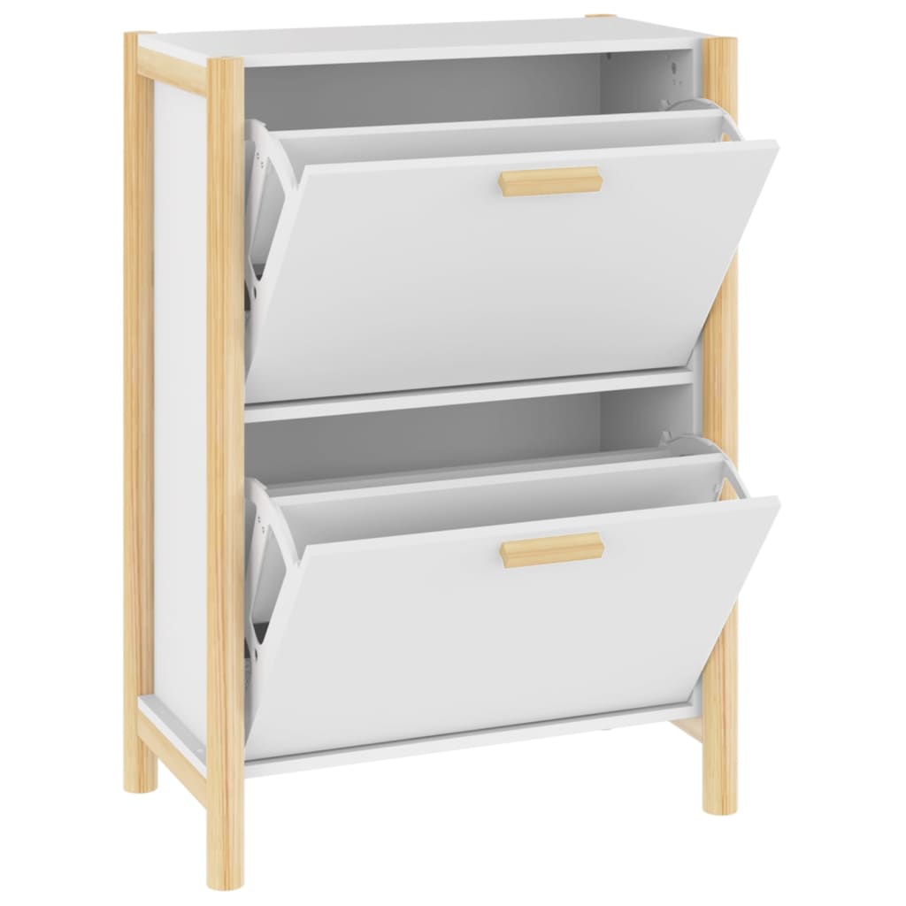 vidaXL Schoenenkast 57,5x33x80 cm bewerkt hout wit