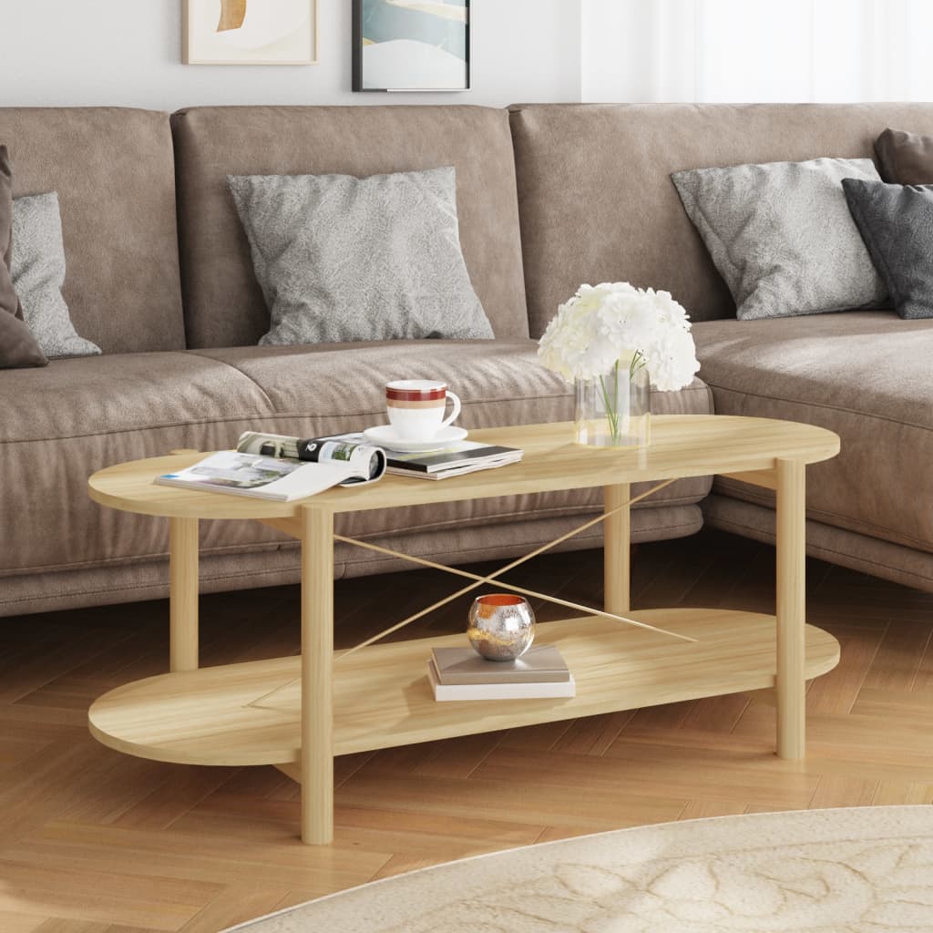 vidaXL Salontafel 110x48x40 cm bewerkt hout wit
