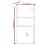 vidaXL Hoge kast 60x40x141 bewerkt hout wit