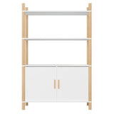 vidaXL Hoge kast 80x40x121 cm bewerkt hout wit