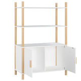 vidaXL Hoge kast 80x40x121 cm bewerkt hout wit
