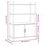 vidaXL Hoge kast 80x40x121 cm bewerkt hout wit