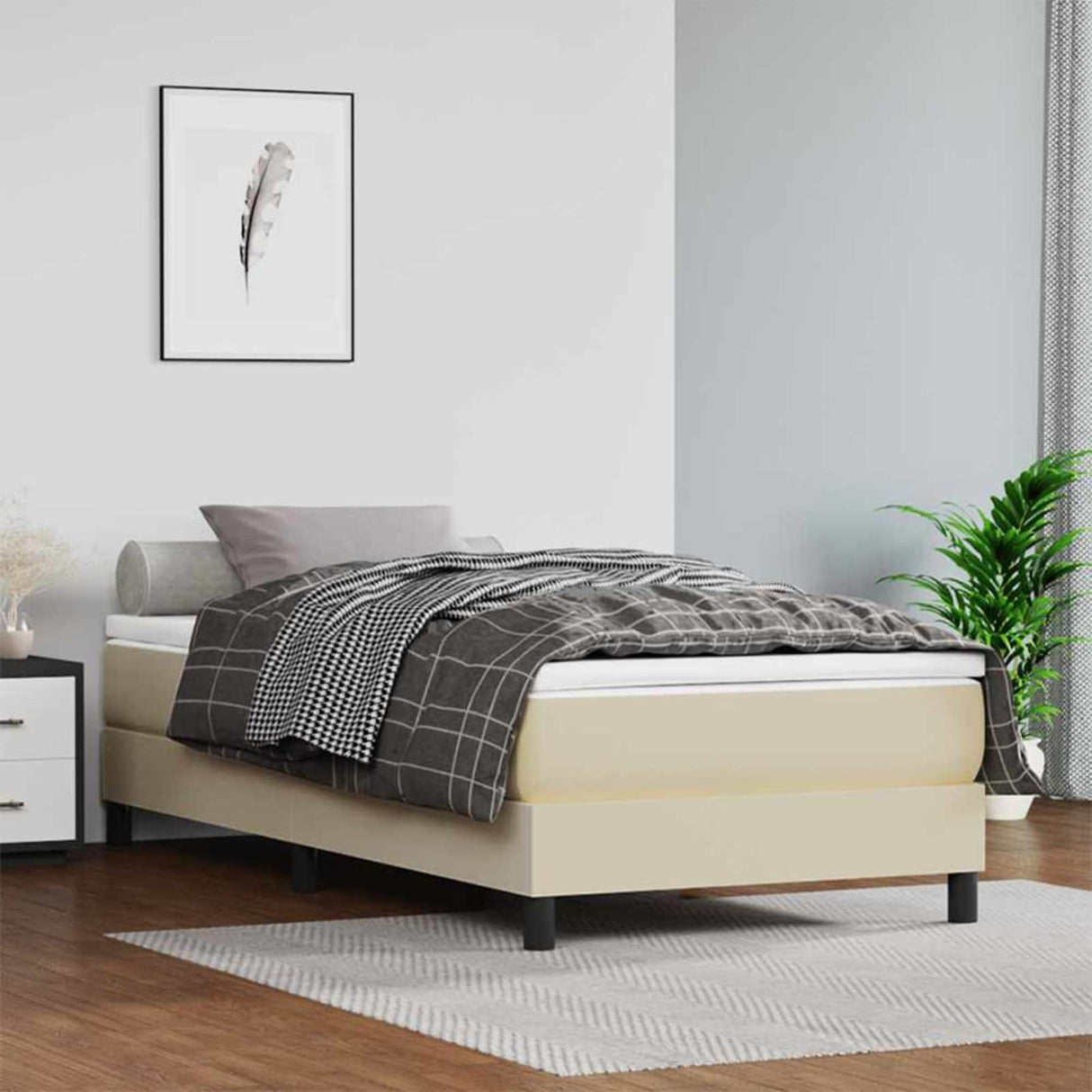 vidaXL Pocketveringmatras medium 80x200x20 cm kunstleer zwart