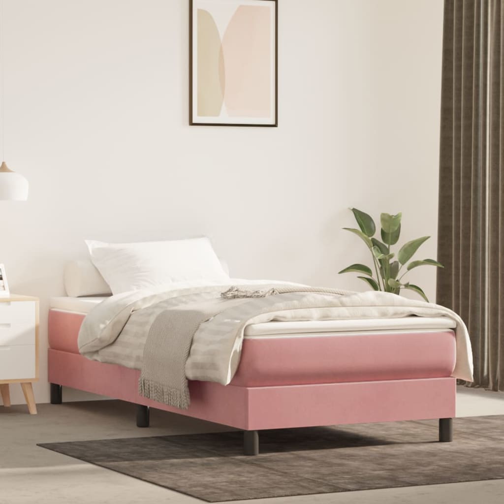 vidaXL Pocketveringmatras medium 80x200x20 cm fluweel lichtgrijs