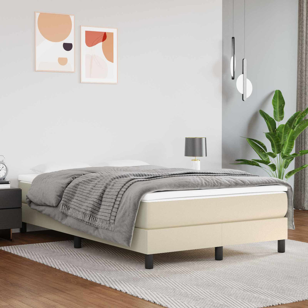 vidaXL Pocketveringmatras medium 80x200x20 cm kunstleer zwart