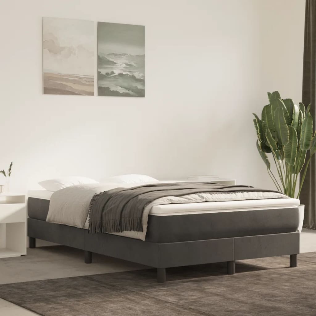 vidaXL Pocketveringmatras medium 80x200x20 cm fluweel lichtgrijs