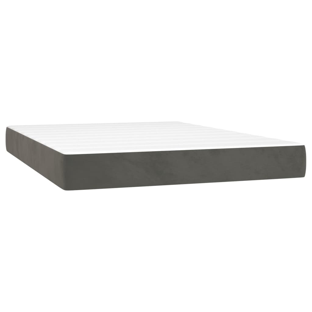 vidaXL Pocketveringmatras medium 80x200x20 cm fluweel lichtgrijs