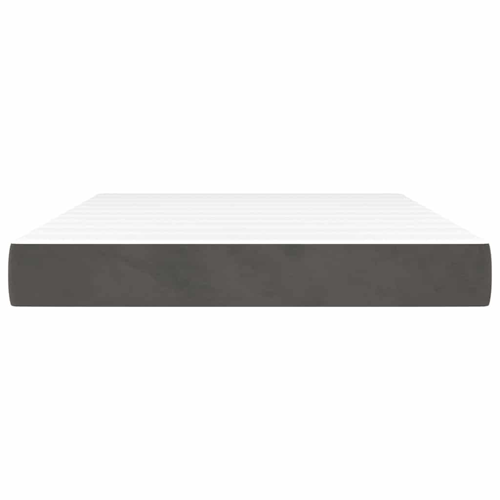 vidaXL Pocketveringmatras medium 80x200x20 cm fluweel lichtgrijs
