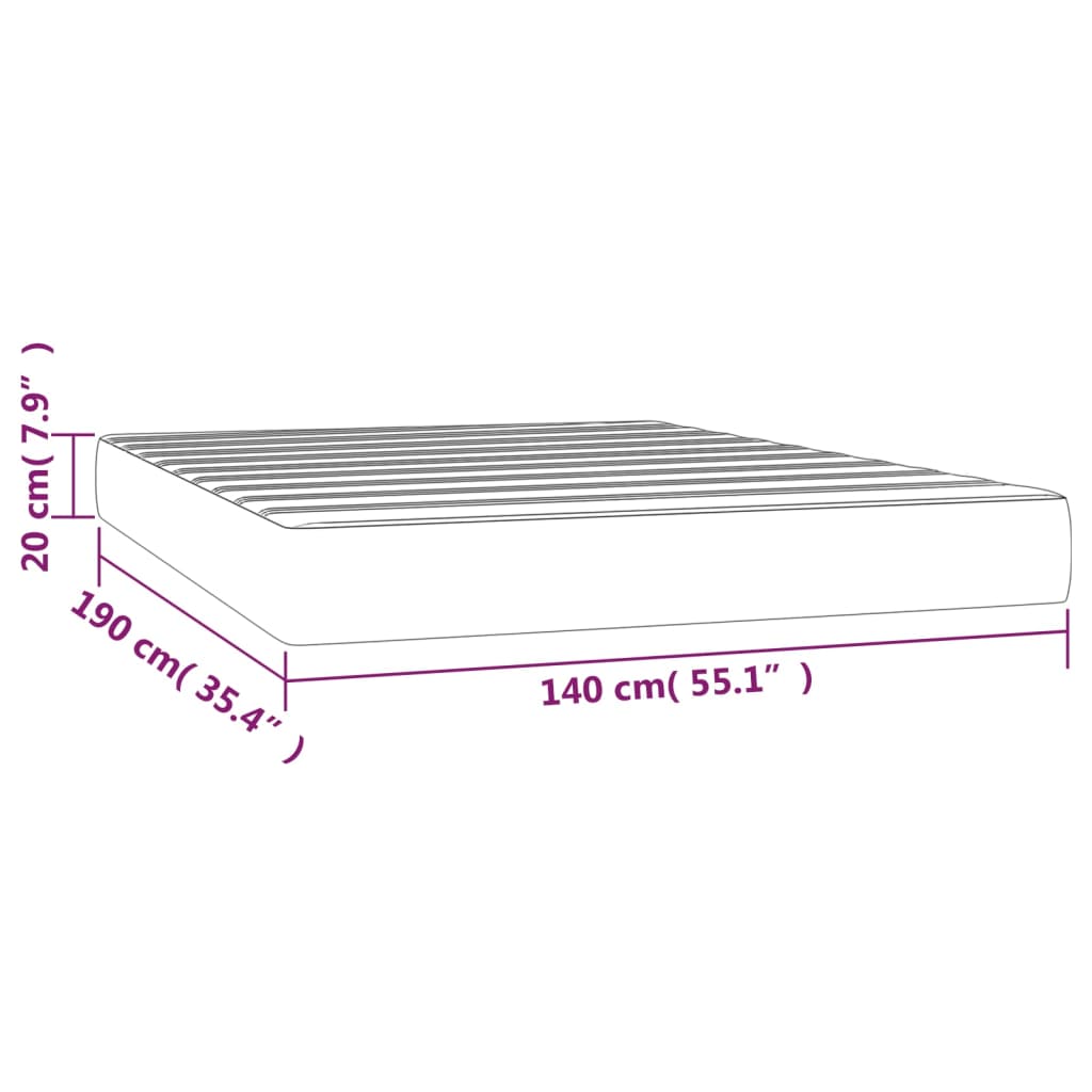 vidaXL Pocketveringmatras medium 80x200x20 cm fluweel lichtgrijs