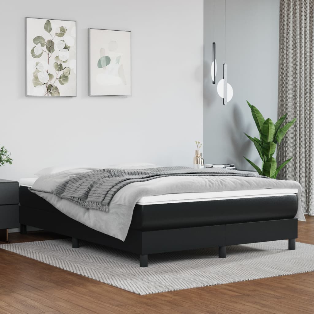 vidaXL Pocketveringmatras medium 80x200x20 cm kunstleer zwart