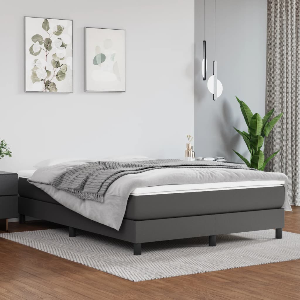 vidaXL Pocketveringmatras medium 80x200x20 cm kunstleer zwart