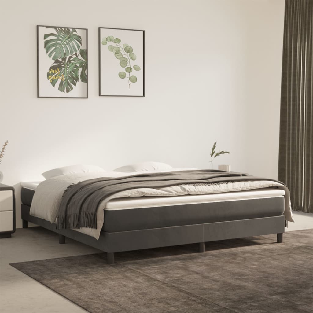 vidaXL Pocketveringmatras medium 80x200x20 cm fluweel lichtgrijs