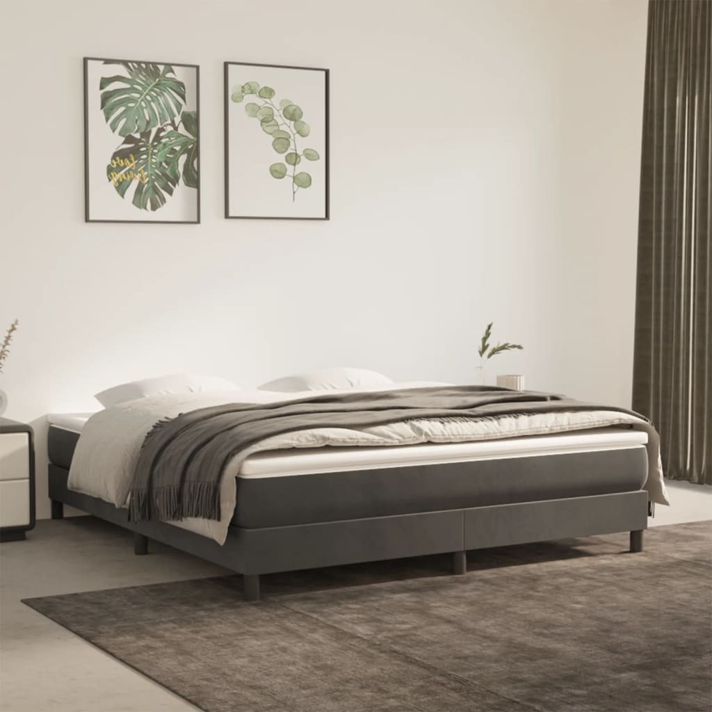vidaXL Pocketveringmatras medium 80x200x20 cm fluweel lichtgrijs