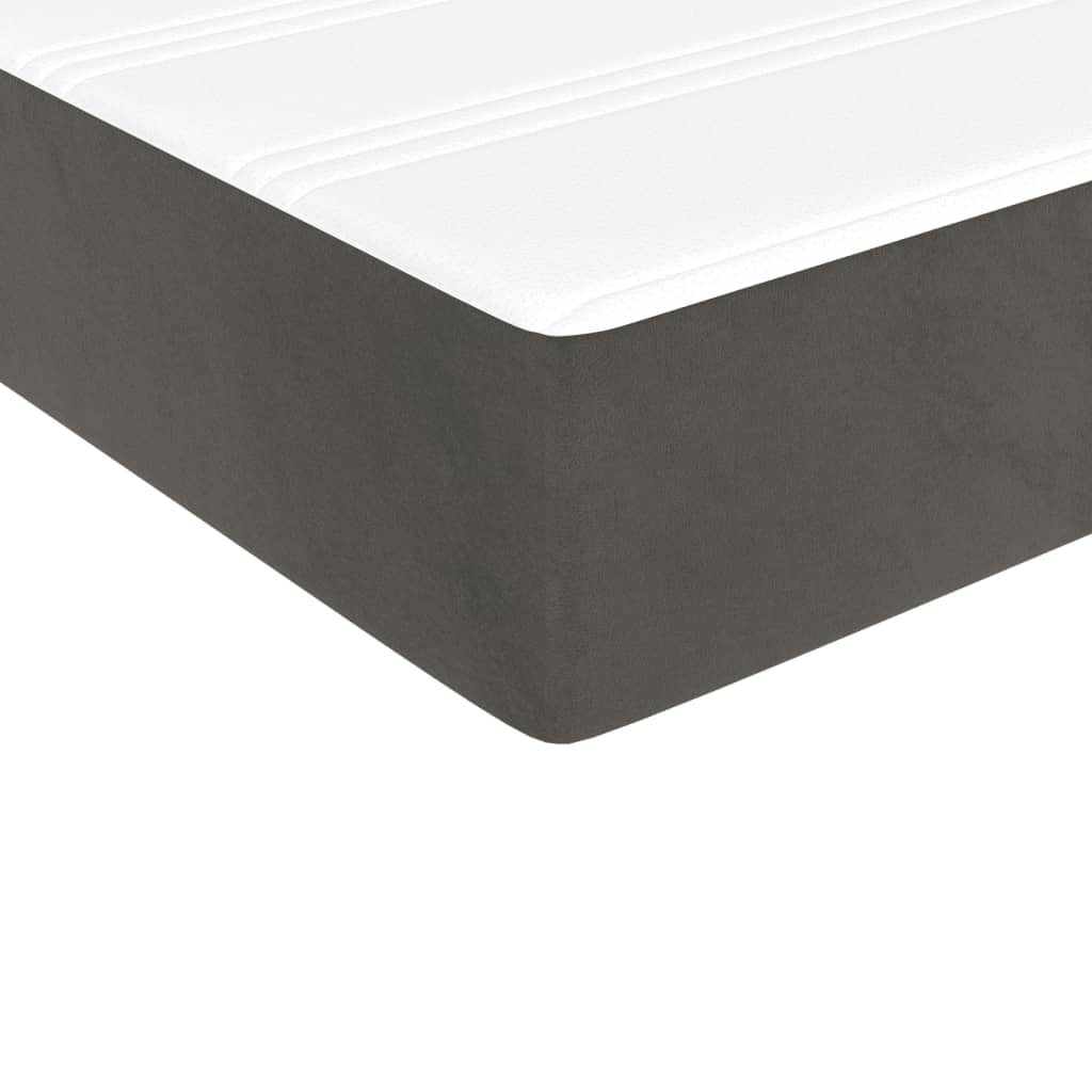 vidaXL Pocketveringmatras medium full 137x190x20 cm fluweel donkergrijs