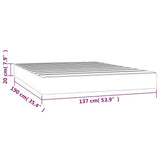 vidaXL Pocketveringmatras medium full 137x190x20 cm fluweel donkergrijs