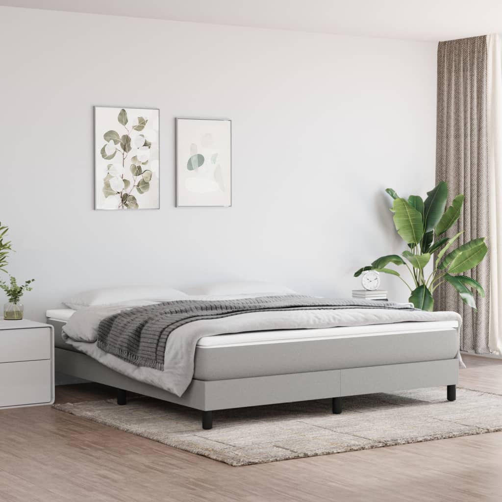 vidaXL Pocket Sprung Mattress Medium Queen 152x203x20 cm Fabric Light Grey