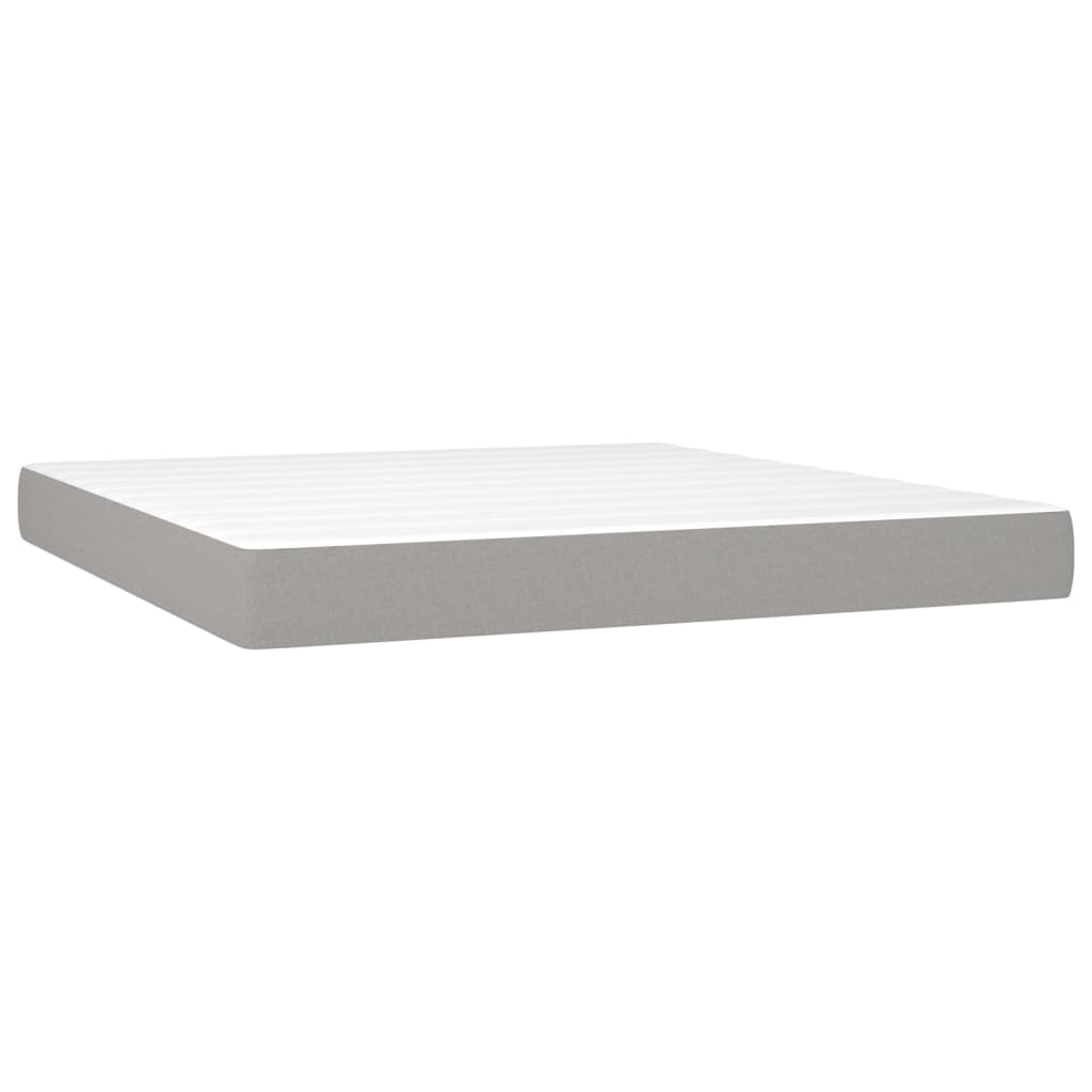 vidaXL Pocket Sprung Mattress Medium Queen 152x203x20 cm Fabric Light Grey