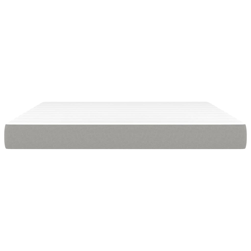 vidaXL Pocket Sprung Mattress Medium Queen 152x203x20 cm Fabric Light Grey