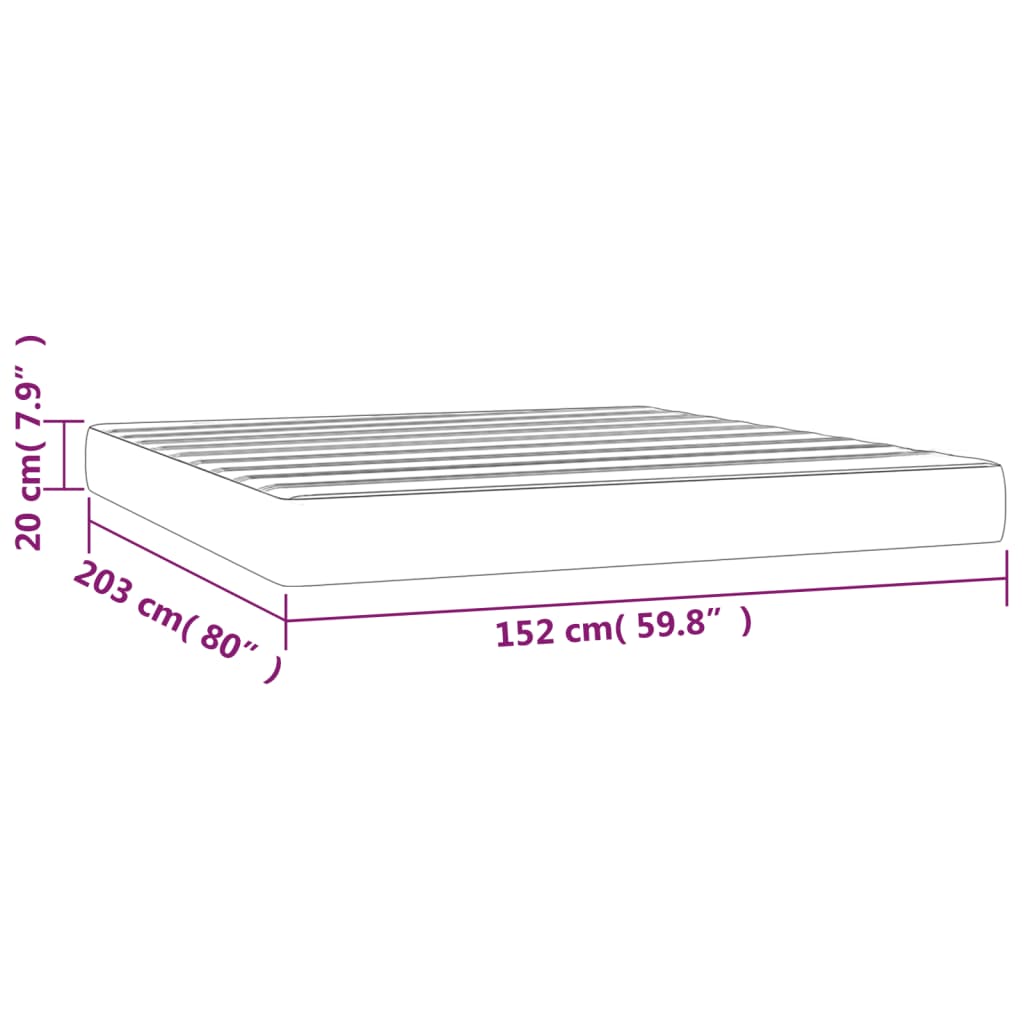 vidaXL Pocket Sprung Mattress Medium Queen 152x203x20 cm Fabric Light Grey