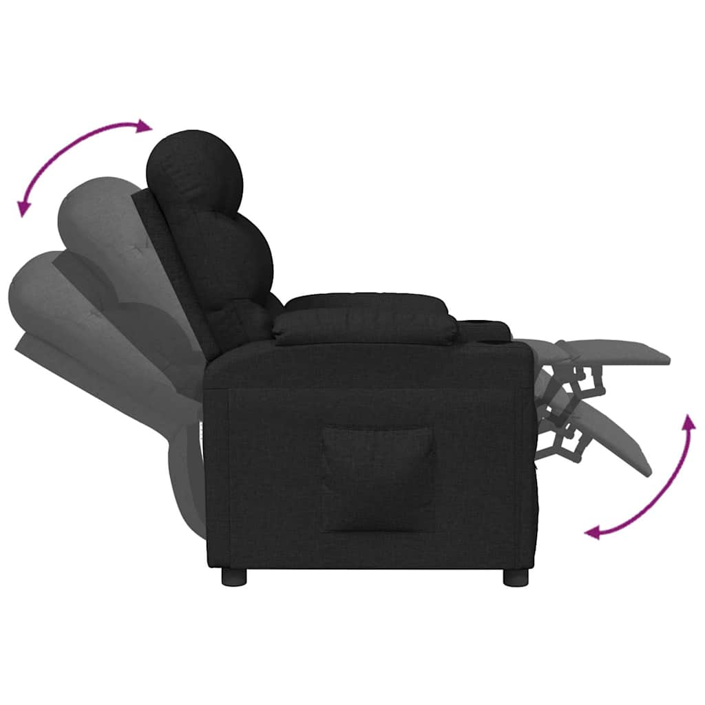 vidaXL Adjustable Armchair Fabric Black
