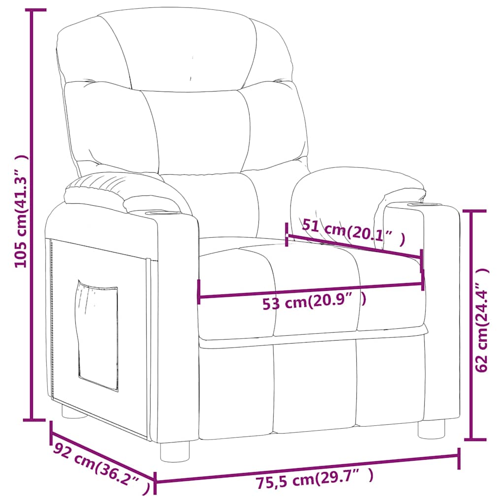 vidaXL Adjustable Armchair Fabric Black