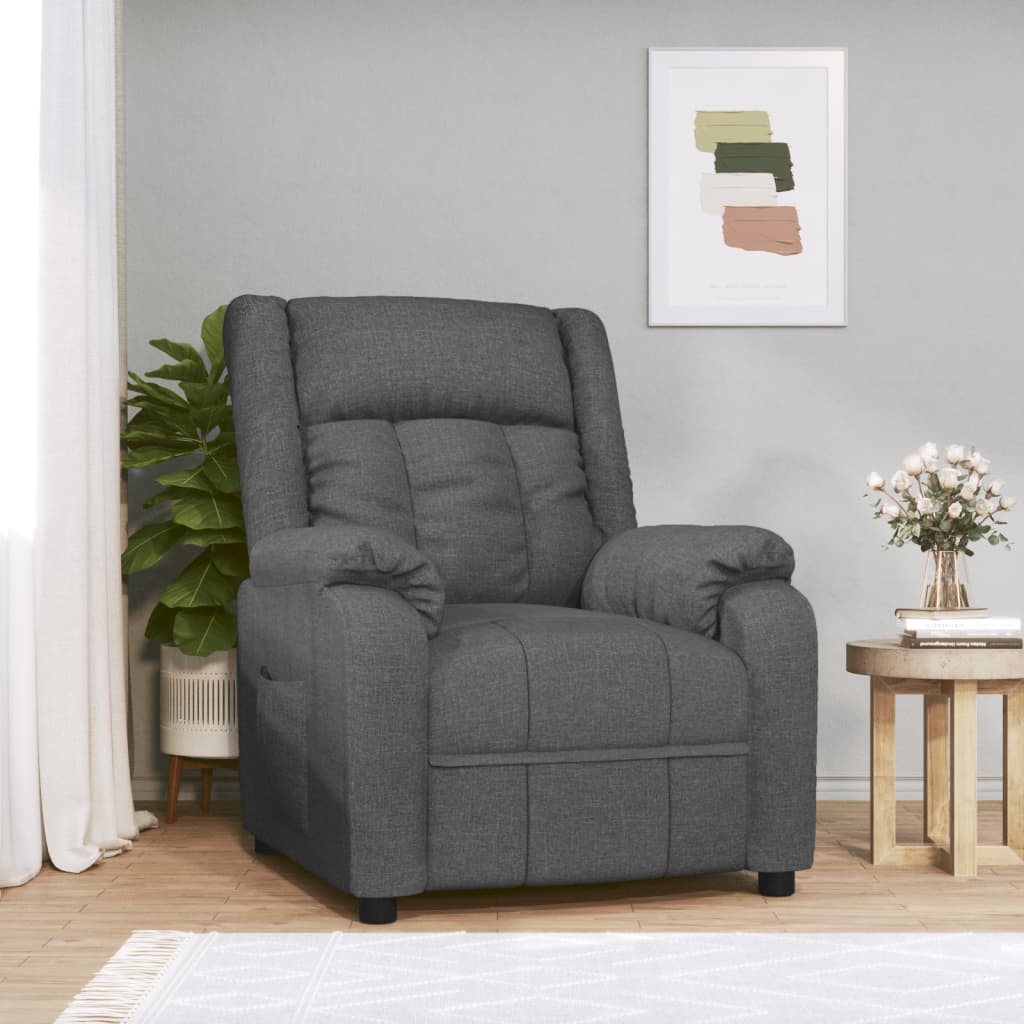 vidaXL Fauteuil verstelbaar stof lichtgrijs