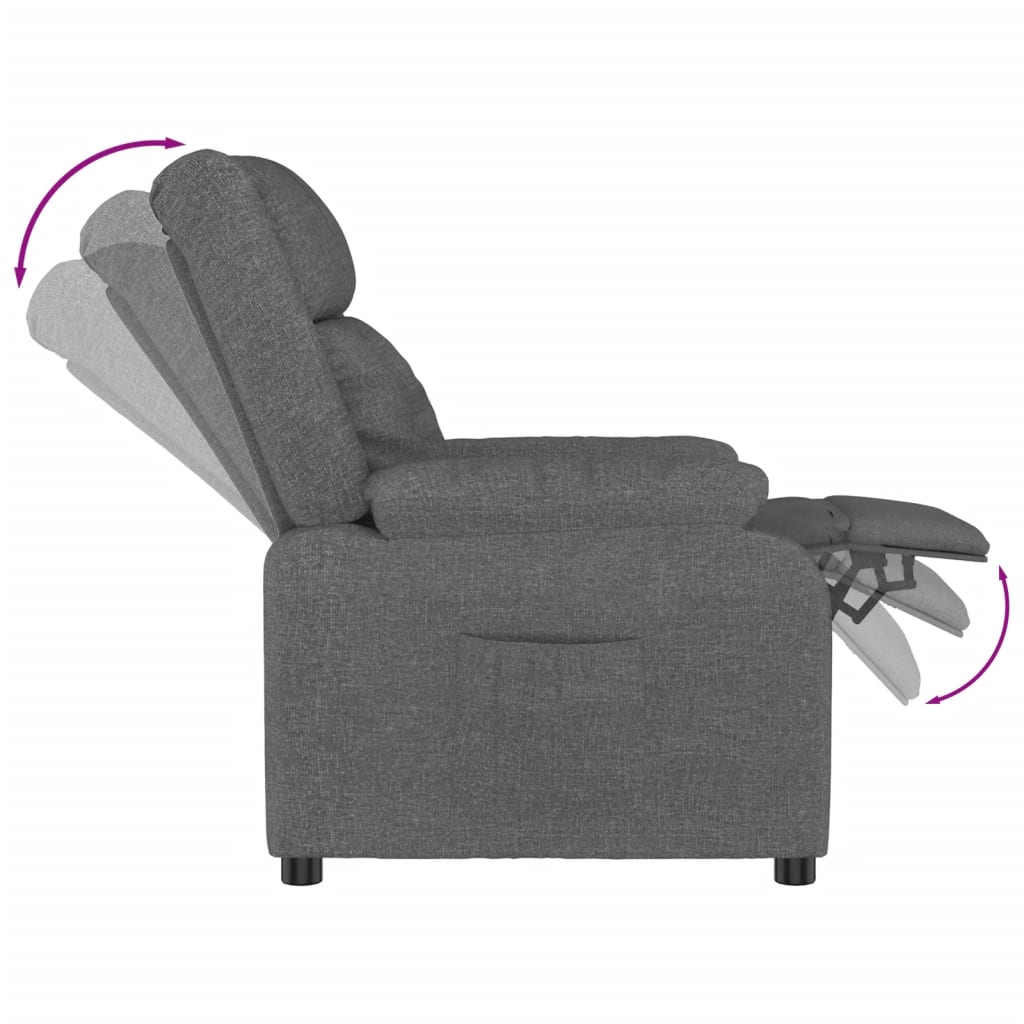 vidaXL Fauteuil verstelbaar stof lichtgrijs