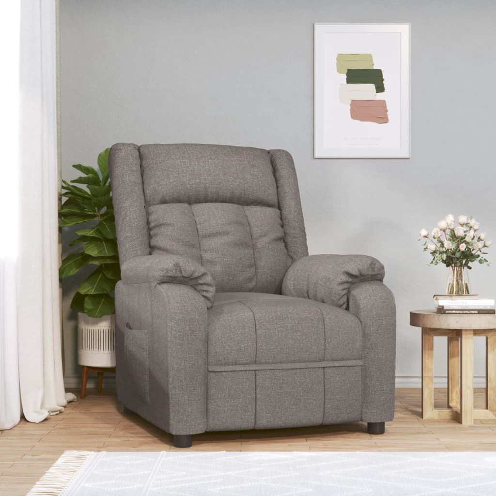 vidaXL Fauteuil verstelbaar stof lichtgrijs
