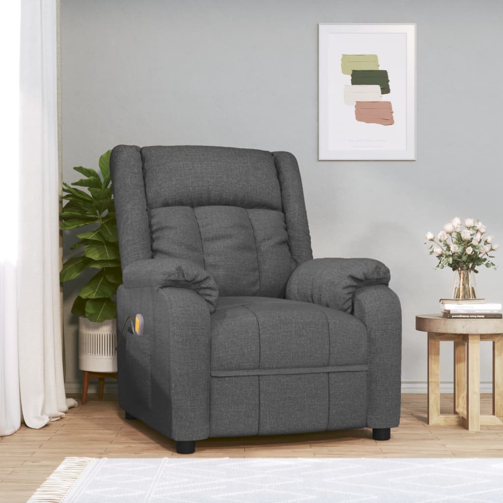 vidaXL Massagestoel stof lichtgrijs
