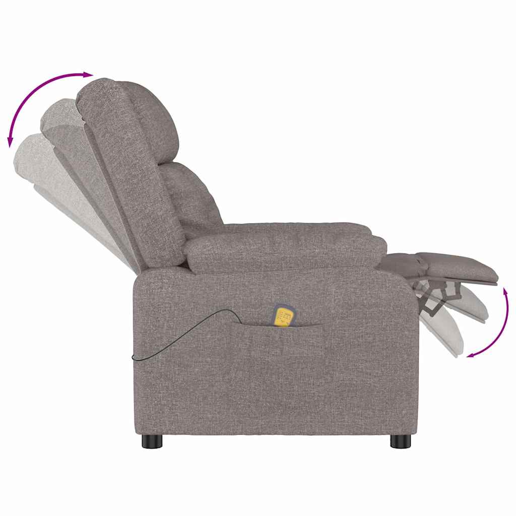 vidaXL Massagestoel stof lichtgrijs