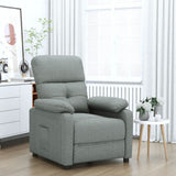 vidaXL Fauteuil verstelbaar stof lichtgrijs