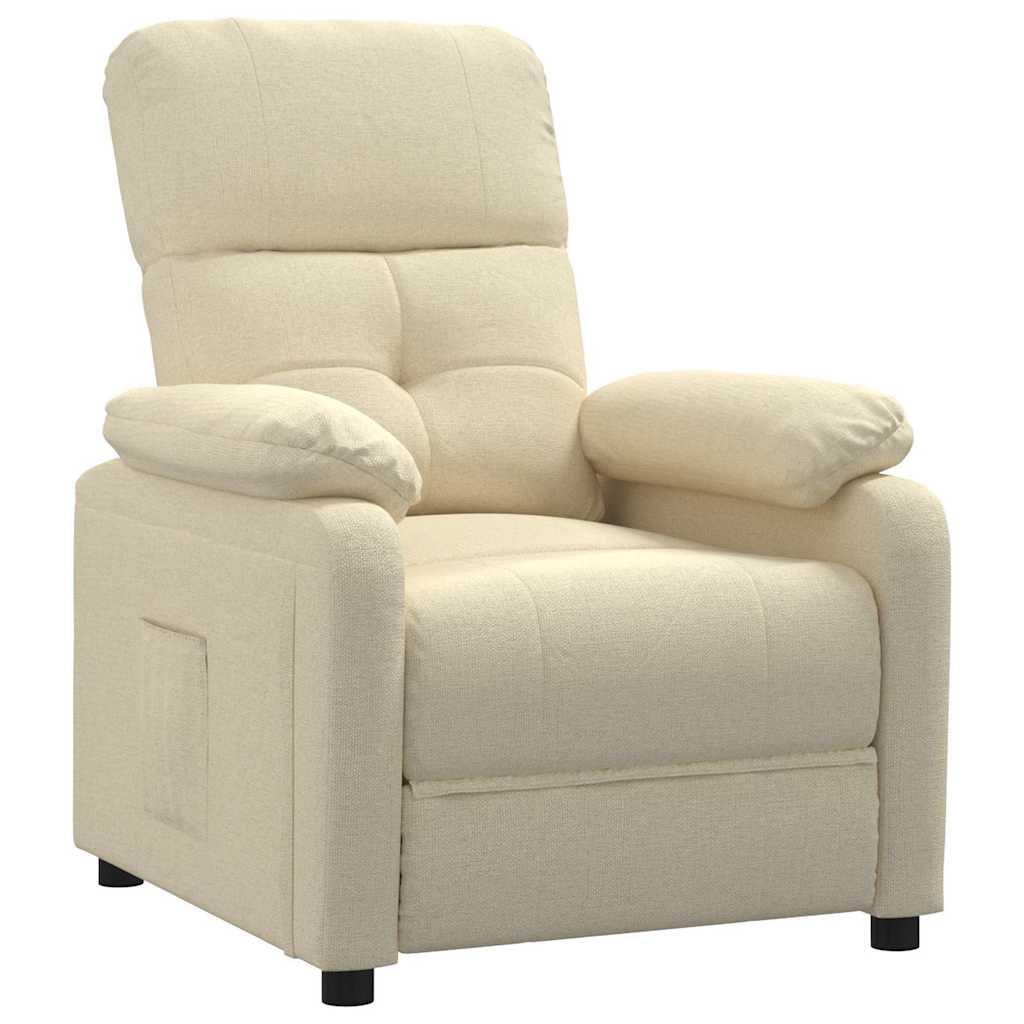 vidaXL Fauteuil verstelbaar stof lichtgrijs