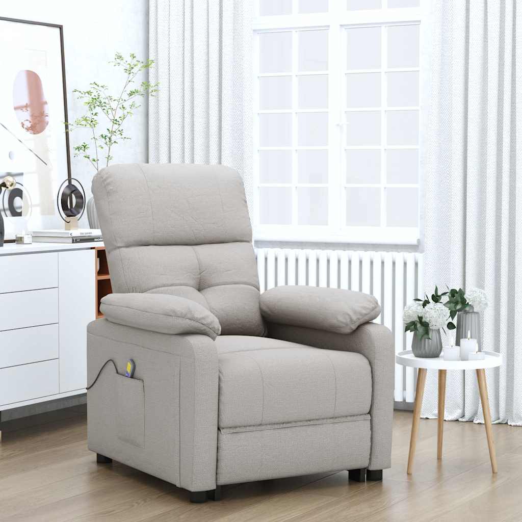 vidaXL Massagestoel stof lichtgrijs