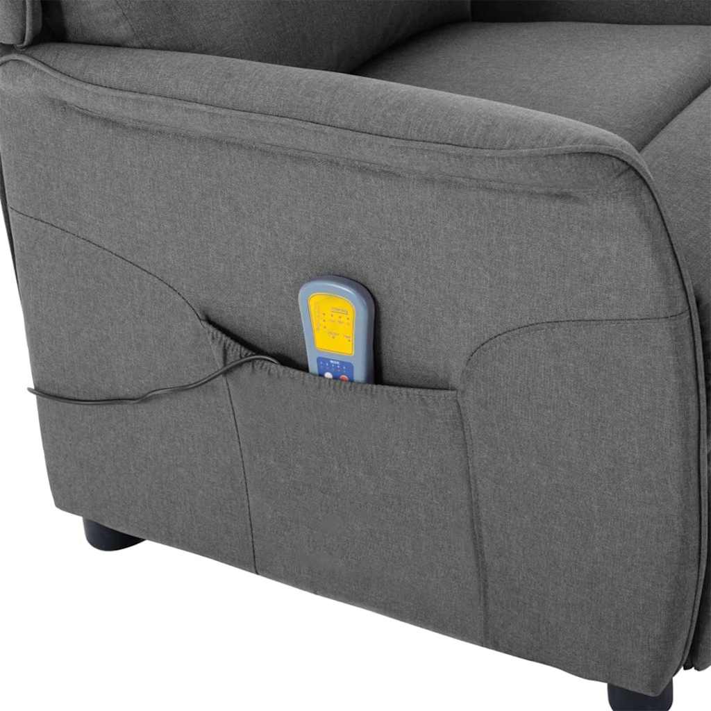 vidaXL Massagestoel met kussen Lichtgrijs 93.5 x 67.5 x 101.5 cm Stof