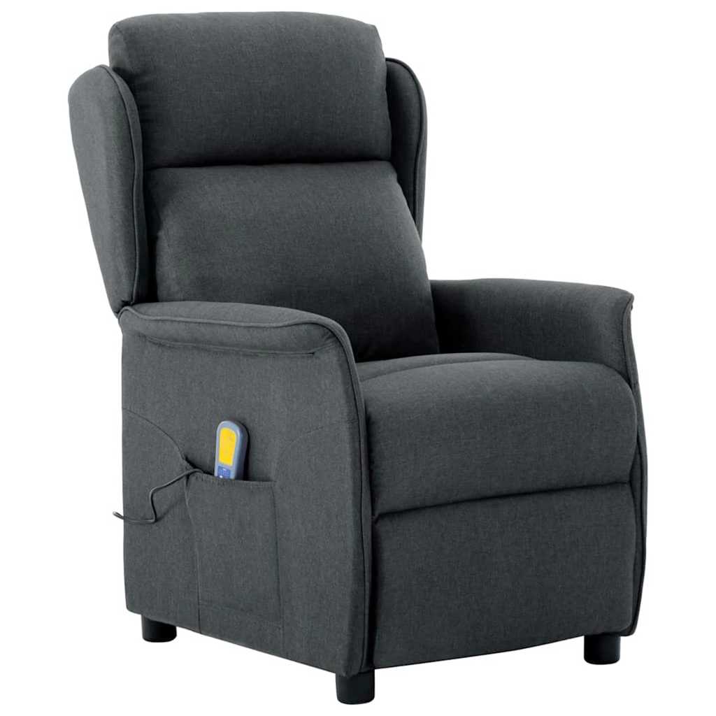 vidaXL Massagestoel met kussen Lichtgrijs 93.5 x 67.5 x 101.5 cm Stof