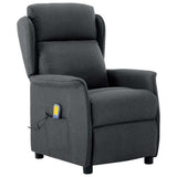vidaXL Massagestoel met kussen Lichtgrijs 93.5 x 67.5 x 101.5 cm Stof