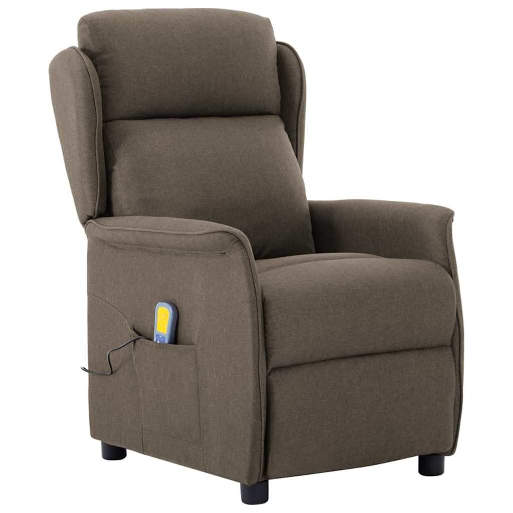 vidaXL Massagestoel met kussen Lichtgrijs 93.5 x 67.5 x 101.5 cm Stof