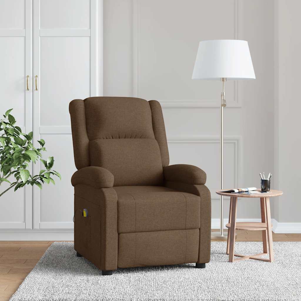 vidaXL Massagestoel stof crèmekleurig
