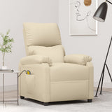 vidaXL Massagestoel stof crèmekleurig
