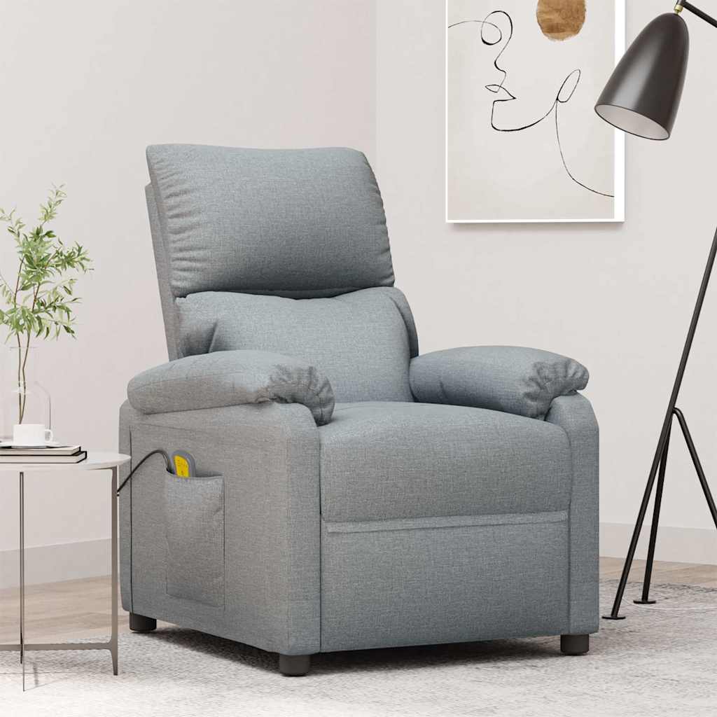 vidaXL Massagestoel stof crèmekleurig
