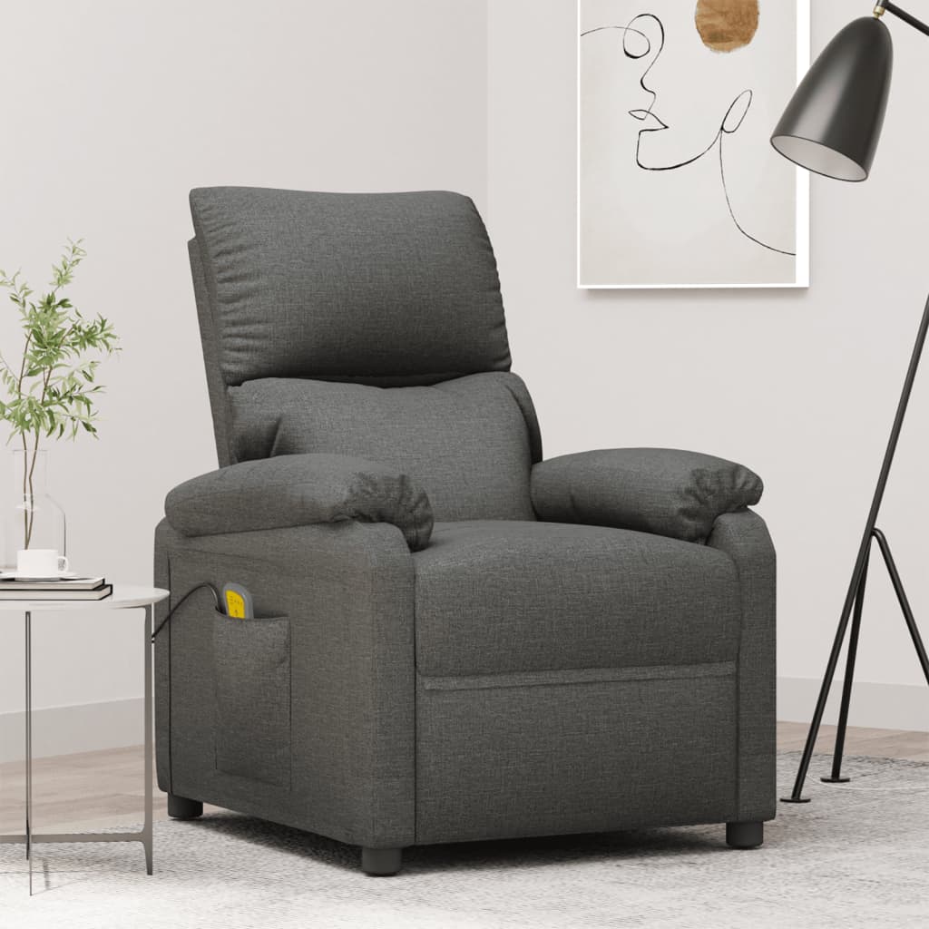 vidaXL Massagestoel stof crèmekleurig