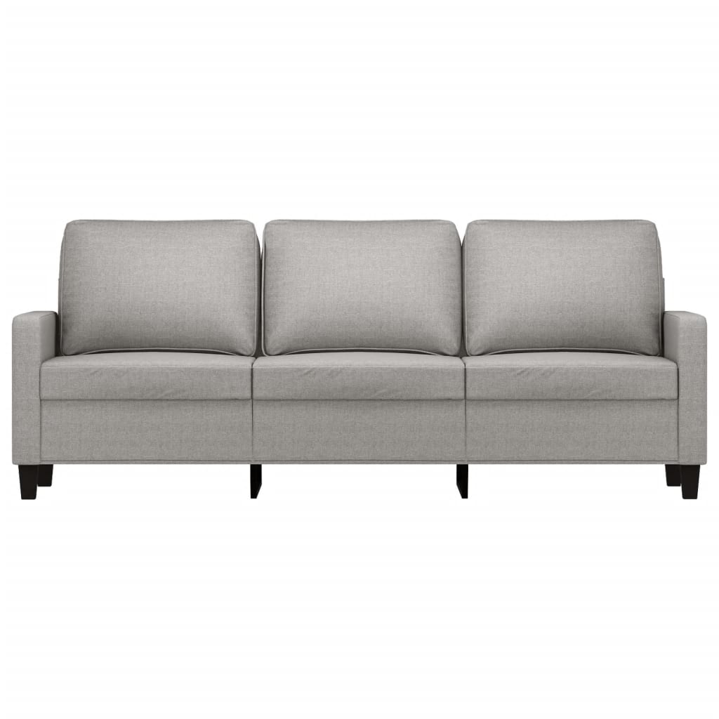 vidaXL Driezitsbank 180 cm stof lichtgrijs