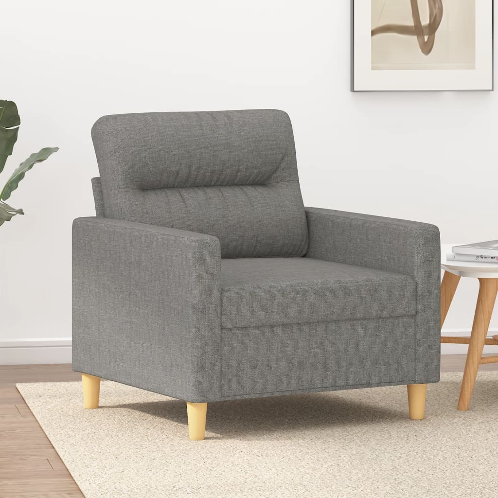 vidaXL Armchair 60 cm Fabric Light Gray