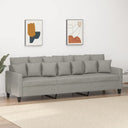 vidaXL Driezitsbank 210 cm stof lichtgrijs