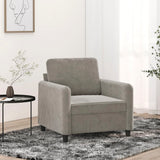 vidaXL Fauteuil 60 cm fluweel lichtgrijs
