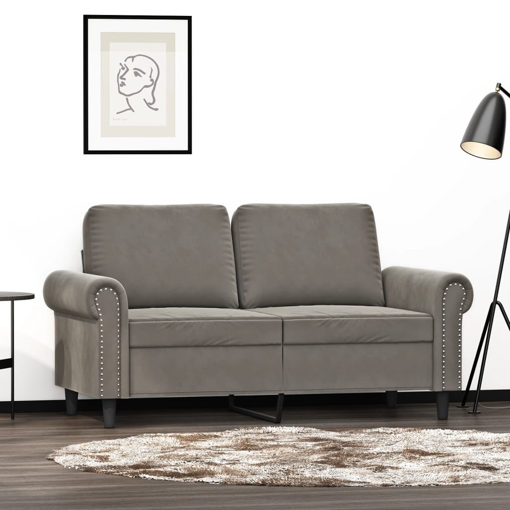 vidaXL Fauteuil 60 cm fluweel lichtgrijs