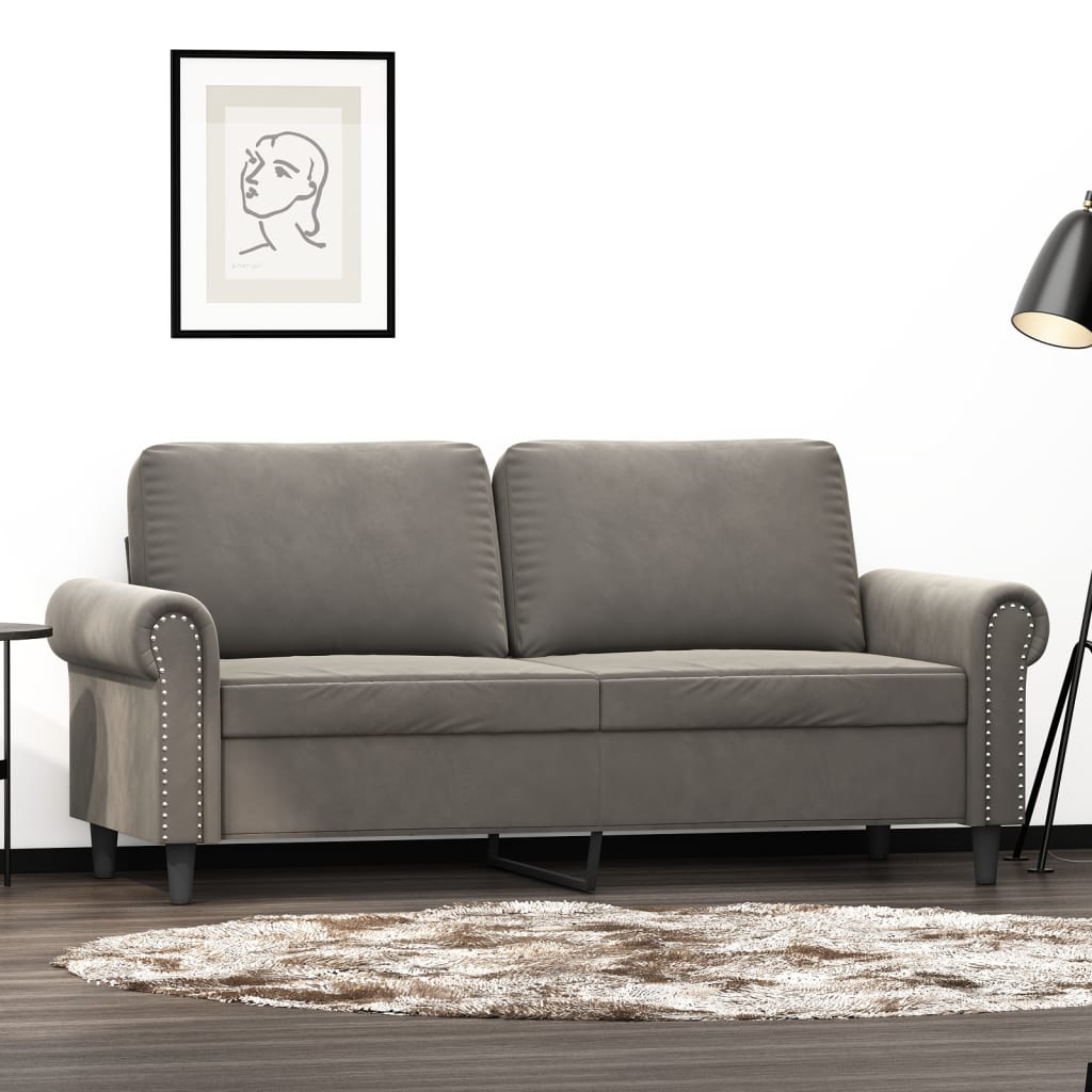 vidaXL Fauteuil 60 cm fluweel lichtgrijs
